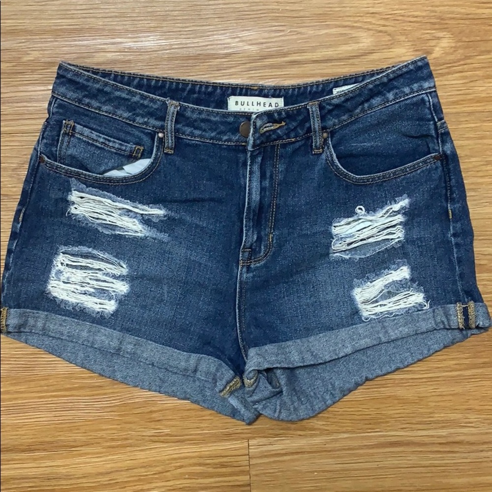 Bullhead Denim High-Rise Distressed Short